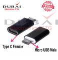 Micro USB Mail (Type B) from Type C Female,. 