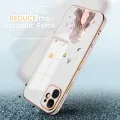 Jizetin (Free Lanyard) for iPhone 6 Plus / 6S Plus Back Cover Butterfly Girl Luxury 6D Plating Case Side Pattern Soft Silicone Square Phone Cases. 