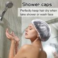 100/200pcs Disposable Shower Cap Elastic Plastic Waterproof Shower Hair Caps for Spa Salon Beauty Hair Hats Bathroom Supplies. 