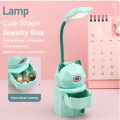 Dormitory Cartoon Table Lamp Usb Charging Storage Night Reading Lamps Bedroom Cute Pet Desk Light. 