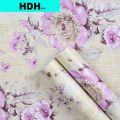 10MRetro Style Blooming Purple Flower Self Adhesive Wallpaper Floral Peel and Stick Wallpaper Funitures Cabinet Contact Paper. 