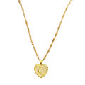 Pendant Necklace A-Z Initial Letter Heart Shape Jewelry Simple Bright Luster Necklace for Birthday. 