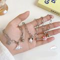 Cute Cartoon Sanrio Bell Bracelet for Women Cinnamoroll Kuromi My Melody Pochacco Adjustable Alloy Anime Gift for Girlfriend Student Birthday.