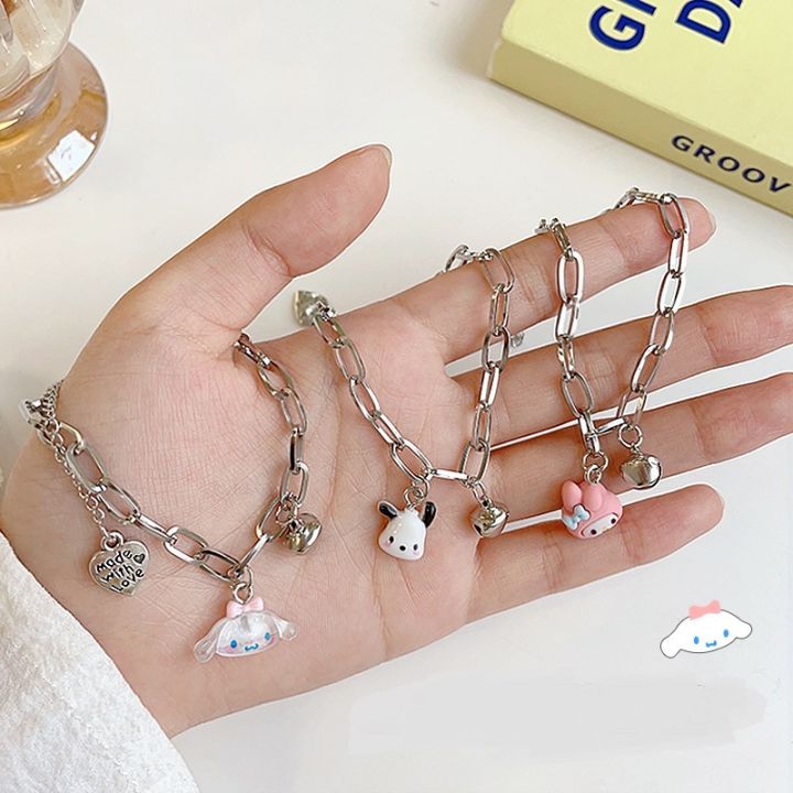 Cute%20Cartoon%20Sanrio%20Bell%20Bracelet%20for%20Women%20Cinnamoroll%20Kuromi%20My%20Melody%20Pochacco%20Adjustable%20Alloy%20Anime%20Gift%20for%20Girlfriend%20Student%20Birthday%20-%20Image%203