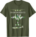Mosquito British WW2 Fast Fighter Bomber Plane Diagram T-Shirt Short Sleeve Casual 100% Cotton O-Neck Summer Men Tees.
