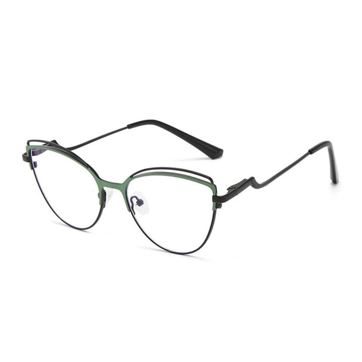 TENGJIAO Cat Eye Eyeglasses Women Computer Optical Spectacle Frame Anti-Blue Light Rays Transparent Glasses Female Clear Lens