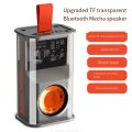 Small Mecha Bluetooth Speaker Outdoor Home Speaker Transparent Mecha Subwoofer Portable Bluetooth Speaker.