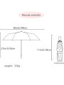8 Bone Vinyl Umbrella, Sunscreen Manual Folding Umbrella, Unfolded Under The Umbrella 38.1inch,Sun Protection Umbr. 