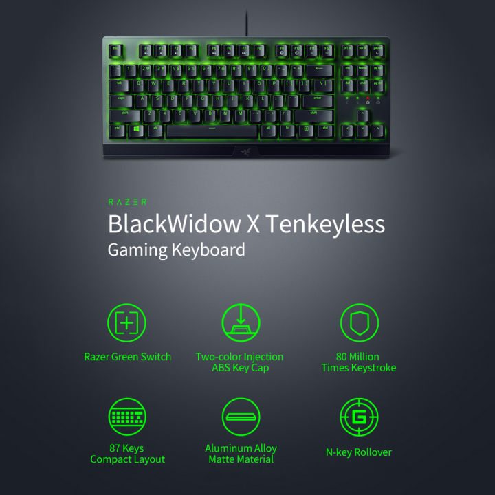 Razer%20BlackWidow%20X%20Tenkeyless%20Mechanical%20Keyboard%20Wired%20Gaming%20Keyboard%2087%20Keys%20Esports%20keyboard%20Green%20Mechanical%20Switches%20-%20Image%202
