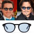Classic Johnny Depp Round Sunglasses Women Retro Rice Nail Small Oval Sun Glasses Men TONY Blue SunGlasses Ocean Lens UV400. 