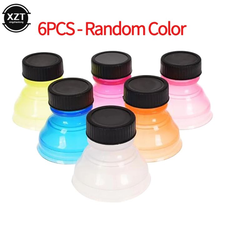 6PC Reusable Creative Bottle Top Lid Plastic Water Dispenser Lid Protector Cap Waterproof Gasproof Practical Can Seal Cover