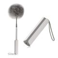 Electric Feather Duster, 360-Degree Electrostatic Duster, Feather Blanket, Household Dust Collector-White Gray.