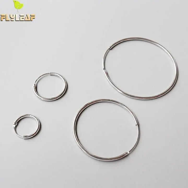 【beauty code store】Flyleaf Simple Round Circle Hoop Earrings For Women Quality Sterling Silver Fashion Jewelry