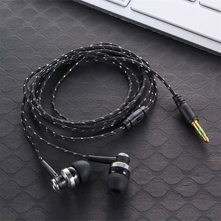 High Quality Wired Earphone Brand New Stereo In-Ear 3.5mm Metal Weave Cable Earphone Headset For Laptop Smartphone Gifts Headpho