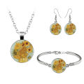 【Must-Have Gadgets】 Van Gogh Painting Jewelry Sets The Starry Night Dome Earrings Necklace Bracelets For Women Vintage Jewellery. 