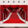 1 Piece Large Red Carpet Fabric Red Curtain Backdrop Banner Photography Backdrop Photo Background Studio Prop for Decorations. 