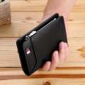 WILLIAMPOLO Fashion Leather Short Wallet Original Lether Black Wallet.