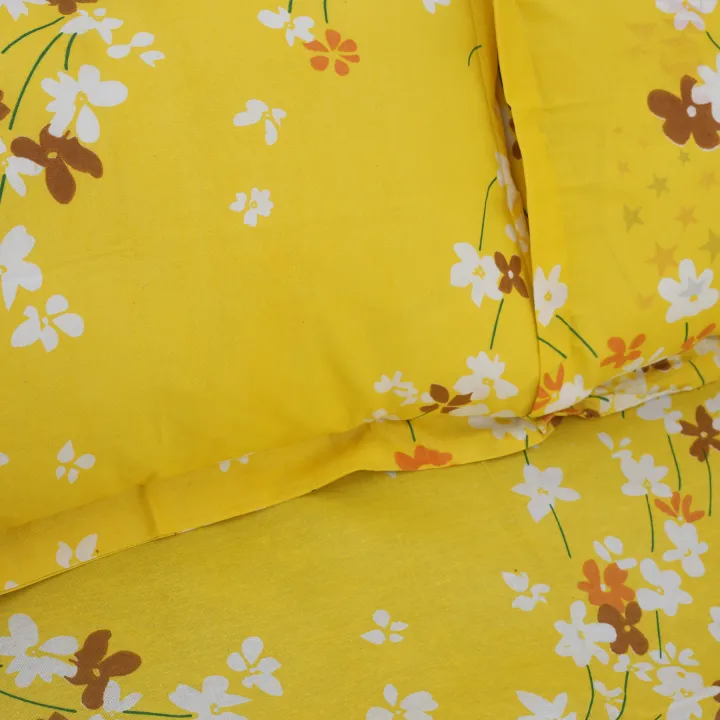 Cotton%20Multicolor(Blooming%20Beauty)%20Print%20King%20Size%20Flat%20Bed%20Sheet%20Set%20(7.5%20by%208.5%20Feet)%20with%20Two%20Pillow%20Covers-%20300%20Thread%20Count-%20Hand%20Washable%20-%20Image%2010