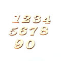 JM01483 Wooden ZAKKA Crafts Environmental Protection DIY Numbers Decoration Self-adhesive Accessories Wooden Numbers for DIY craft（Numbers 0 to 9, 10 Per Pack）. 