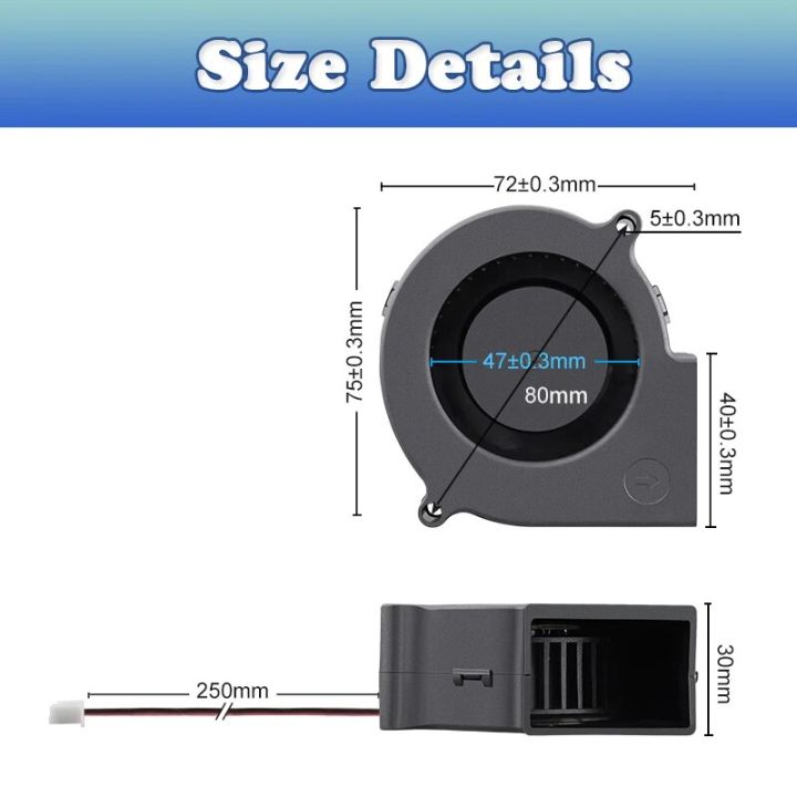 1PCS%20Gdstime%207530%20DC%205V%2012V%2024V%202Pin%20USB%20Ball/Sleeve%2075mm%2075x30mm%20Turbo%20Blower%20Fan%20Computer%20PC%20Brushless%20Cooling%20Centrifugal%20Fan%20-%20Image%206