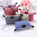 Portable Large Capacity Striped Cosmetic Bag for Women Girls Travel Beauty Cosmetic Bag with Zipper Fashion Cosmetic Bag Pouch Foldable Storage Bag. 