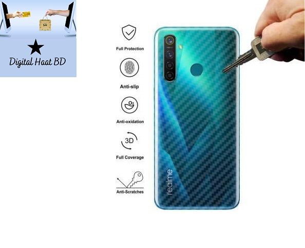 Realme 5 Pro Carbon Fiber Sticker Vinyl Back Poly Skin Protector