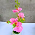 Orchid flower Artificial rubber tree plant for home decoration. flower, flowers, grass, hanging, wall, leaf, carpet, pot, cutter, light stand, indoor.