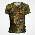 Leopard 3D T shirts for men print tees summer short oversized clothing fashion animal tops casual boys T shirt streetwear. 
