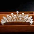 Wedding Crown Hair Jewelry Bridal Hair Accessories Women Baroque Pearl Crown Rhinestones Crystal Tiaras Bride Queen Party Crowns Gift. 