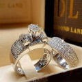Vintage Simple Wholesale Cheap Diamond Wedding Design Ring Set Jewelry For Men.
