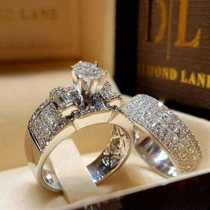 Vintage Simple Wholesale Cheap Diamond Wedding Design Ring Set Jewelry For Men