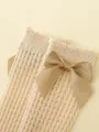 3pairs Baby Girls Bow Decor Anti-Mosquito Socks. 