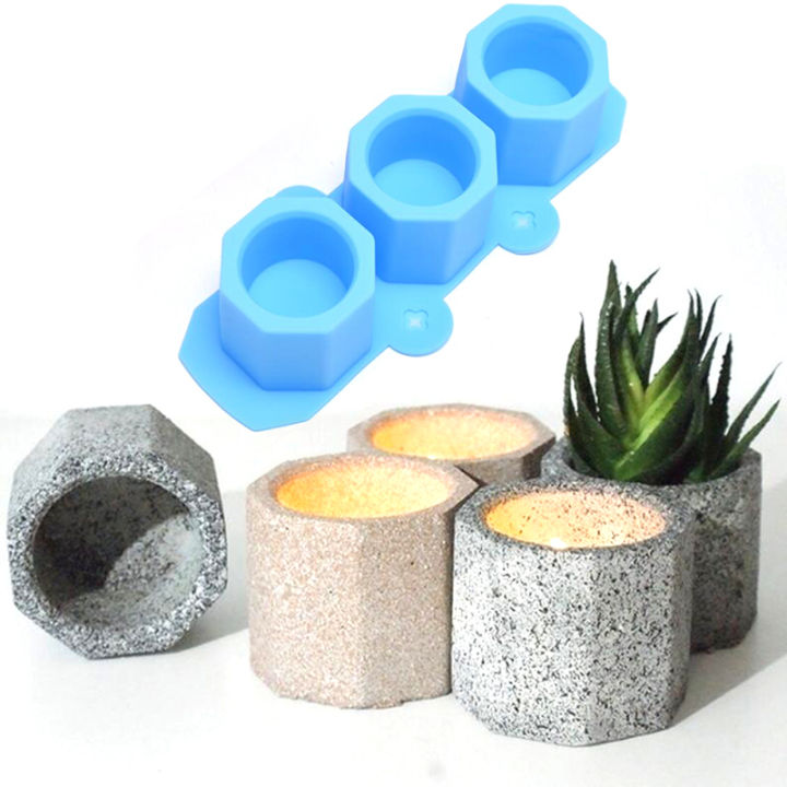 【User-friendly】 Geometric Pot Mold Clay Concrete Succulent Flower Cement Pot Cup Mold cnx