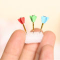 1Set 1:12 Dollhouse Miniature Darts Frisbee Sports Set Darts Board Toys Model MJD. 