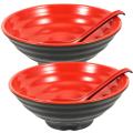 Ramen Bowl Set Japanese Style Oodles Noodles Restaurant Household Soup Spoon Pasta Microwave Cooker Multi-use Delicate Bowl. 