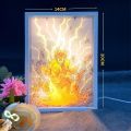 Anime LED Light Box – Dragon Ball Shadow Box Frame | Super Saiyan Lightning Effect | Handmade 3D Paper Art Gift.