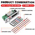 Fashions NEW 200W Amplifier Bluetooth DIY MP3 WAV Decoder Board DC 12V 100W Wireless Car USB MP3 Player TF Card Slot USB FM with Mic. 