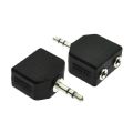 Dual 3.5mm Female Jack To 3.5mm Stereo Male Plug Y Adapter Splitter Connector Dual Output from Single Input Source Headphone. 