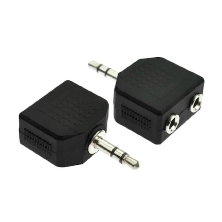 Dual 3.5mm Female Jack To 3.5mm Stereo Male Plug Y Adapter Splitter Connector Dual Output from Single Input Source Headphone