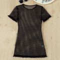 Women Beach Dress Fishnet Tassel Mesh Bathing Suit Cover Up Sheer Bikini Vestido Swimwear Clubwear Robe See Through Dresses.