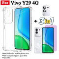 Vivo Y29 4G Shockproof Phone Case for Vivo Y29 5G Y19s Y04 Anti Spy Privacy Full Coverage Tempered Glass Screen Protector and Lens Film. 