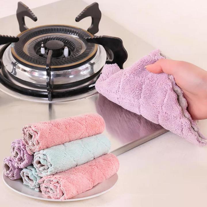 Super Absorbent Microfiber Towel Cloth Kitchen Towels- 5 PCS