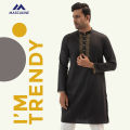 Semi Fit Casual Eid Special Panjabi- Black. 