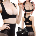 3X Ladies Women Adjustable Shoulder Back Posture Corrector Chest Brace Support Belt-Black-M.