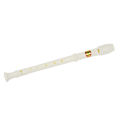 Students Off White Plastic 8 Holes Flute Recorder w Cleaning Stick.