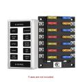 12 Way Blade Fuse Block Fuse Holder Box 6 Circuit ATP/ATC/ATO with LED Indicator Adjustable 180 Degree Rotating Cover for Dual-use(Fuses not Included) Replacement for Car Truck Motorcycle Minibus. 