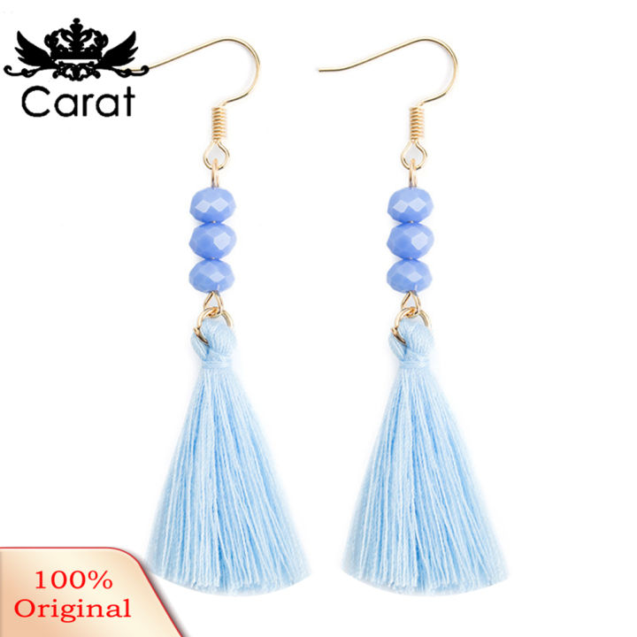 Bohemian rylic Bead Women Girls Tassel Hook Earrings Long Dangle Party Jewelry