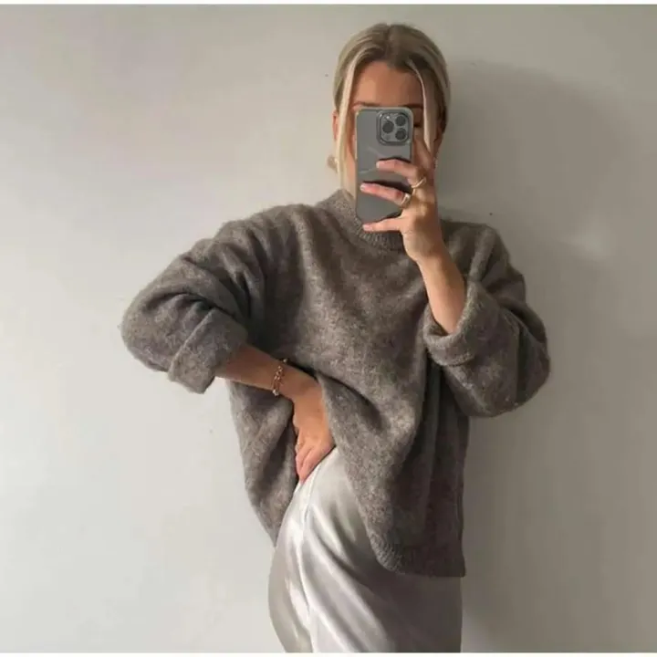 Autumn%20O-neck%20sweater%20Cozy%20Fashion%20Women's%20Rib%20knitted%20sweater%20Winter%20Casual%20Mohair%20sweater%20for%20All-match%20Outdoor%20Daily%20wear%20Office%20attire%20Street%20style%20-%20Image%208