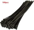 BLACK  8 inch  Cable zip ties Plastic wire ties Electrical cable ties-100pcs. 