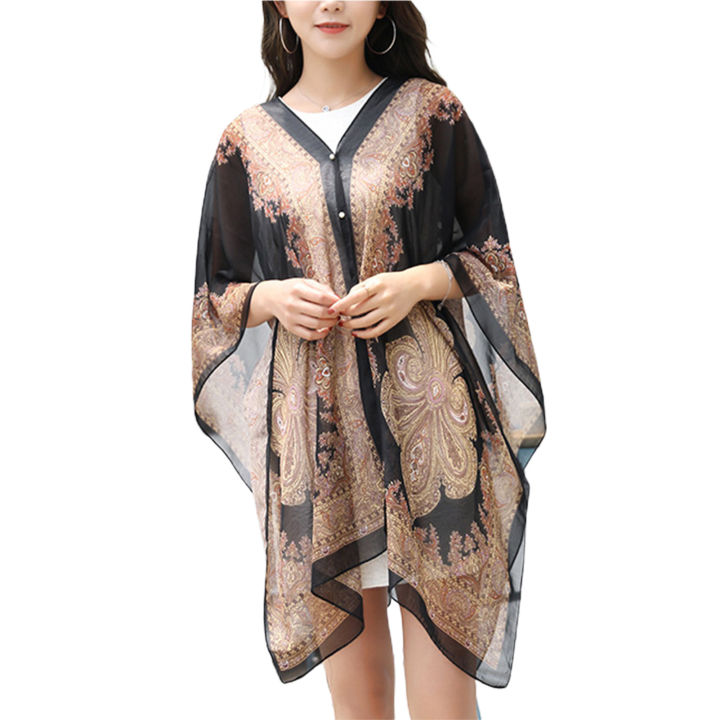 Swimwear%20Cover%20Up%203/4%20Sleeve%20Anti%20Sun%20Cover%20Up%20Shawl%20-%20Image%203